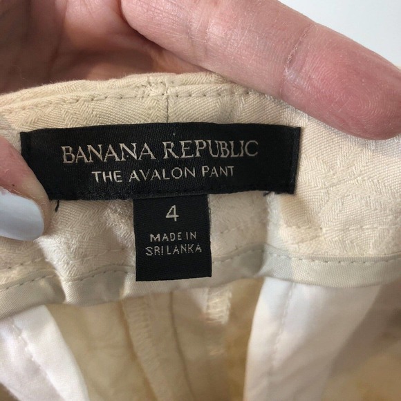 Banana Republic NWT Women's The Avalon Jacquard Boy Crop Pants in Ivory Size 4 - Picture 6 of 10